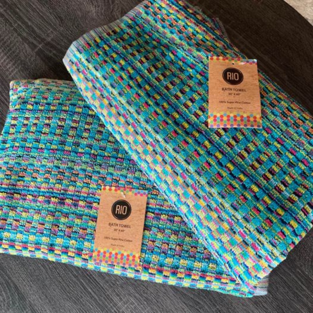Multicolored Bath Towels (Set of 2)